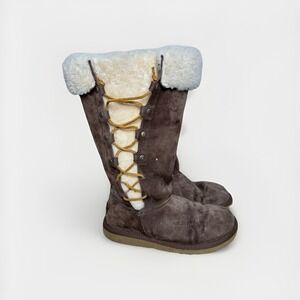 Women Size 6 - UGG Upside Australian Boots Womens Expresso Brown Leather 5163